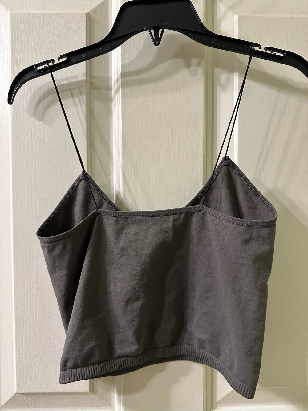Free People Charcoal Gray Spaghetti Strap Crop Cami - Picture 2 of 3